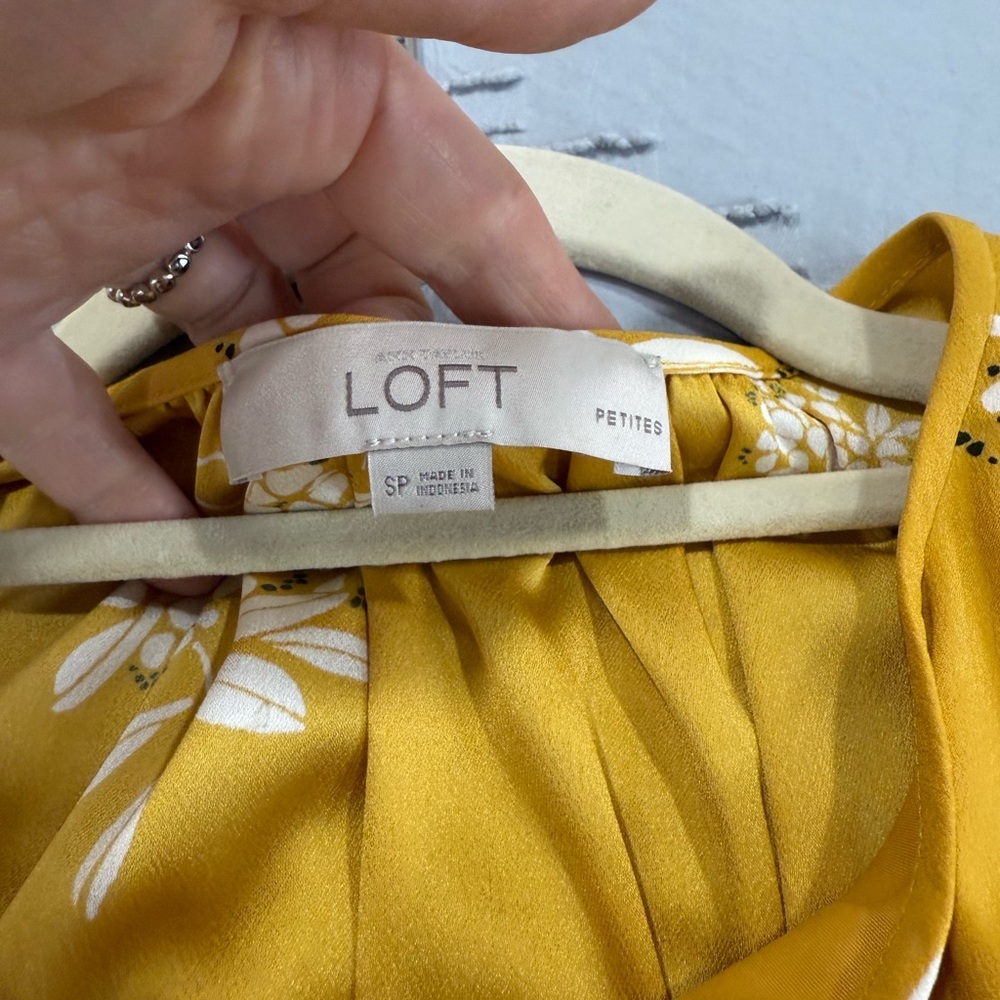 Ann Taylor LOFT Yellow Midi Dress SP - Picture 9 of 12